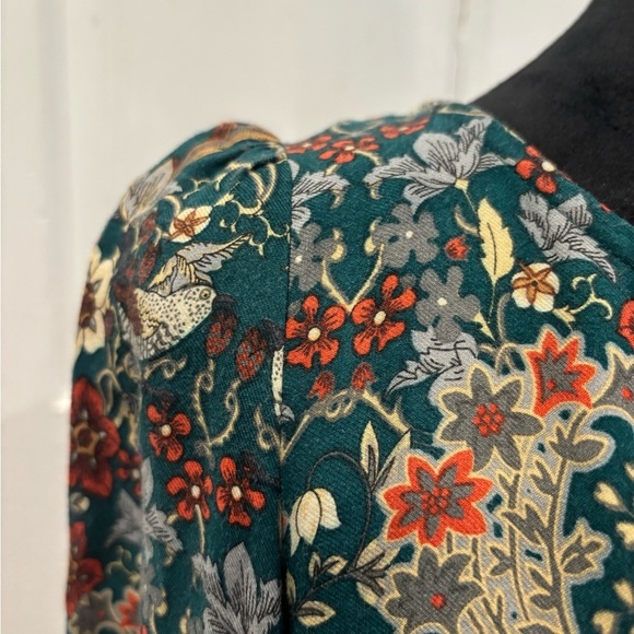 Massimo Dutti Vintage Long Sleeve Boho Bird Dress Sz 38 - Picture 4 of 8
